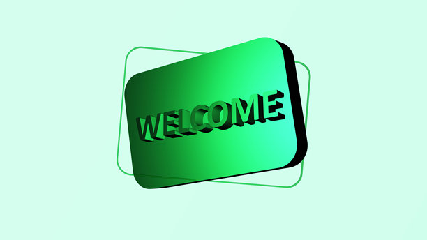 欢迎文字在软金属按钮照片 4K图片下载