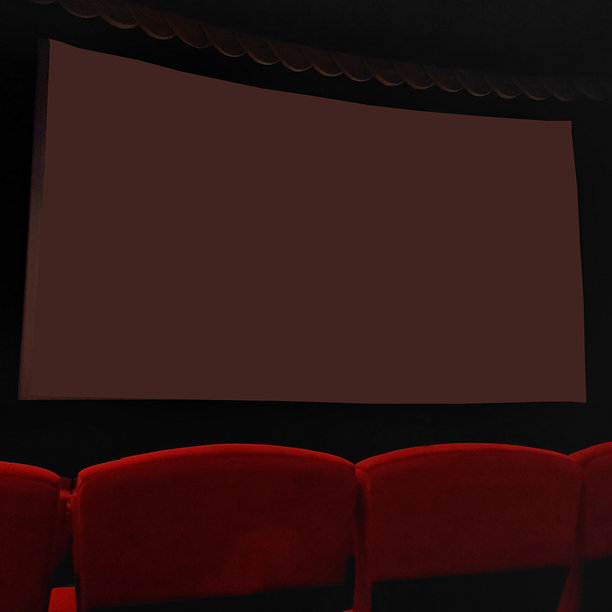 空荡荡的电影院与投影幕布模型图片下载