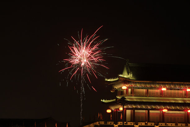 滦州古城夜景特写照片图片下载