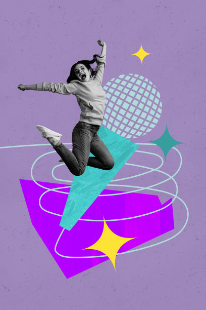 垂直艺术创意全彩杂志照片拼贴，快乐的女孩和男孩在周末卡拉OK活动中跳舞，采访表演，轻松播客图片下载