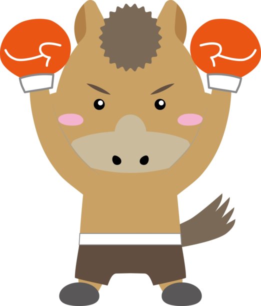 卡通马庆祝拳击胜利 / 插图素材（矢量插图）图片下载