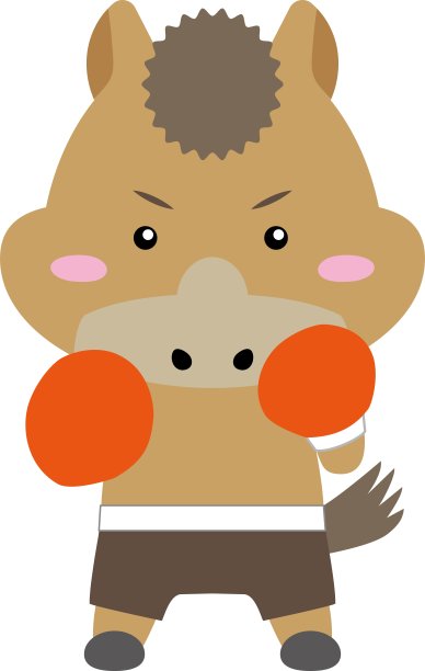 卡通马庆祝拳击胜利 / 插图素材（矢量插图）图片下载