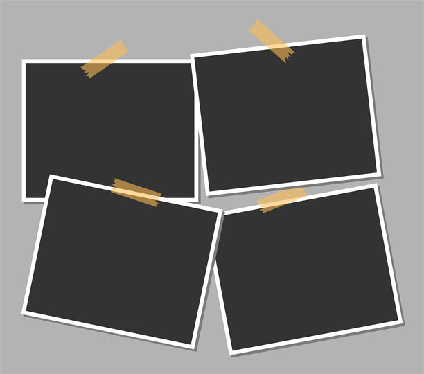 带阴影的矢量宝丽来相框真实照片模板。拼贴模板，生日拼贴，拼贴艺术。图片下载