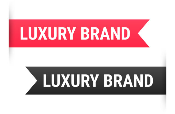 奢侈品牌 - 白色背景上的横幅、书签、丝带、标签图片下载