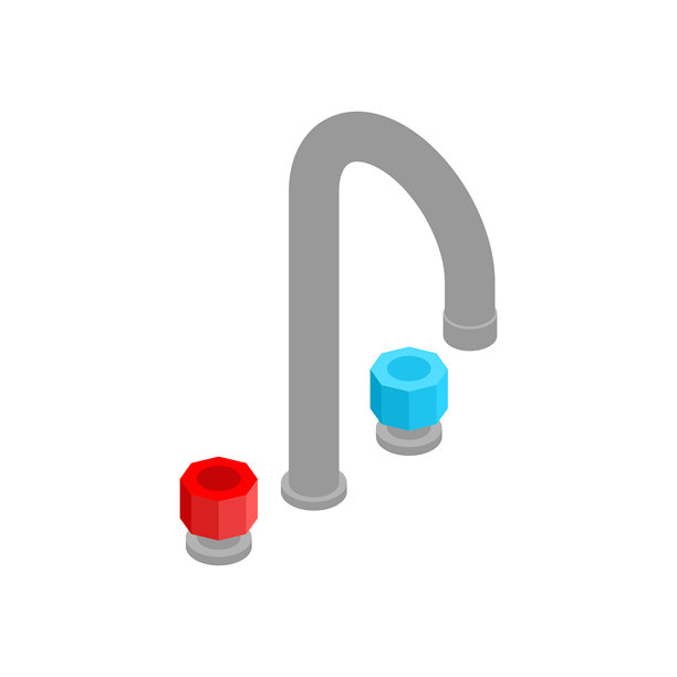 厨房水龙头孤立。厨房家具矢量插图图片下载