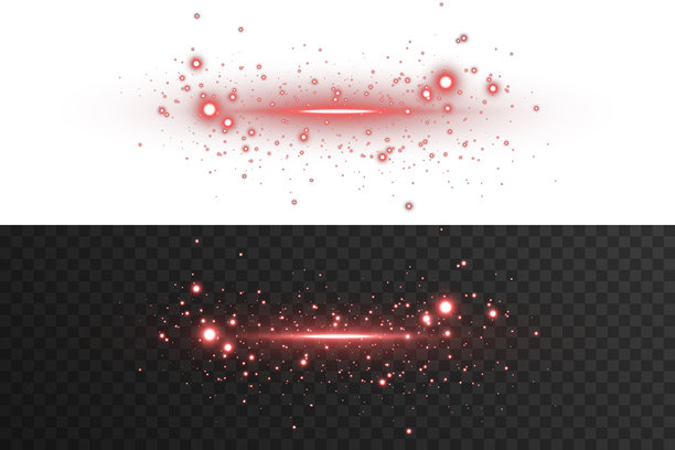 单条红色霓虹光带，带有光学光泽和光晕效果。非常适合用户界面设计、速度效果、未来感过渡、激光束视觉或数字运动素材。图片下载