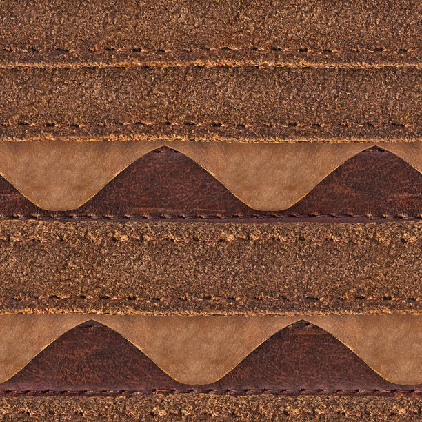 无缝4K照片纹理材料，米色绒面皮带带有波浪形装饰图片下载