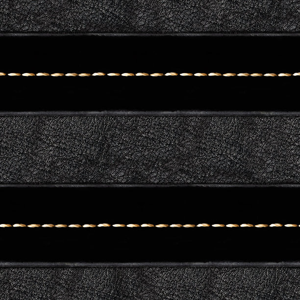 无缝4K照片纹理材料，黑色皮革带，带有缝线和黑色皮革插片。图片下载