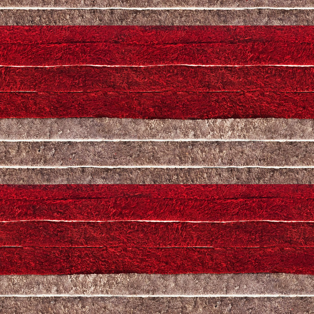 无缝的4K照片纹理材料，叠加的棕色和红色绒面革带。图片下载
