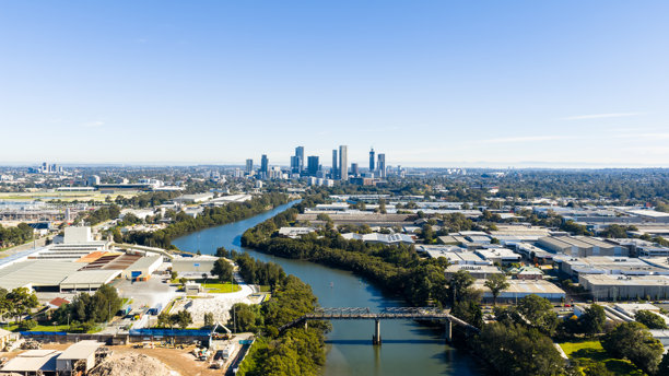 帕拉马塔河上空的帕拉马塔中央商务区航拍照片图片下载