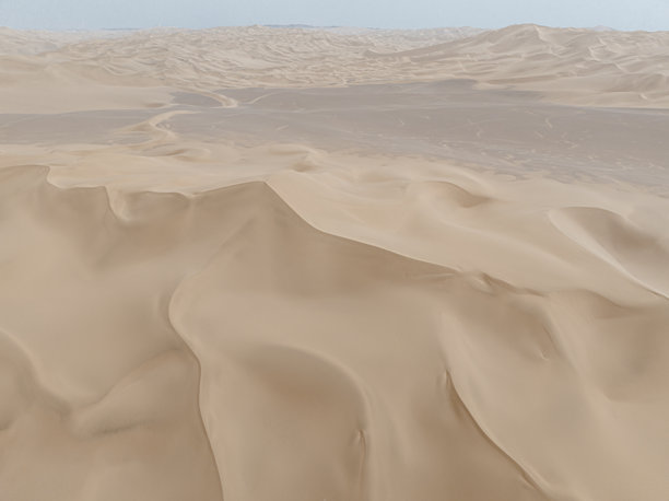 库姆塔格沙漠的航拍照片，位于中国新疆吐鲁番的鄯善县。图片下载