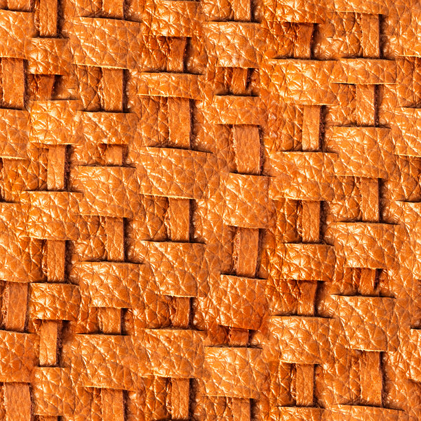 无缝4K照片纹理材料，浅棕色皮革，带有带子插入。图片下载