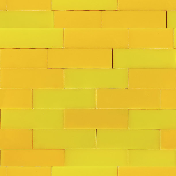 无缝的4K黄色塑料建筑积木玩具纹理材料照片。图片下载