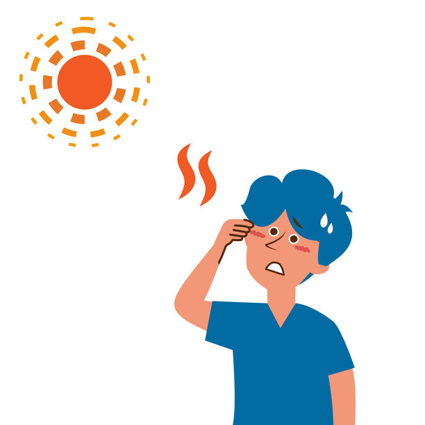 户外年轻男性中暑插图素材图片下载
