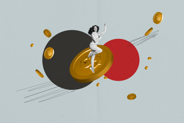 快乐的商人和商女人士收到美元现金，资本利润，收入的现代照片拼贴画图片下载