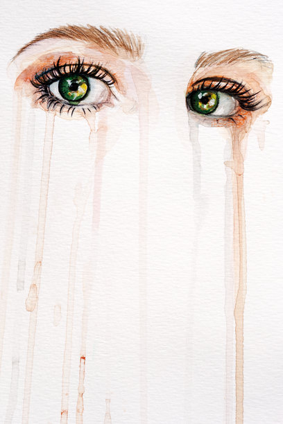 女性眼睛插画肖像图片下载