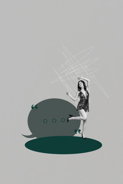 快乐女孩和男孩站在一起的垂直照片拼贴，带有气泡沟通、聊天框、对话图标。图片下载