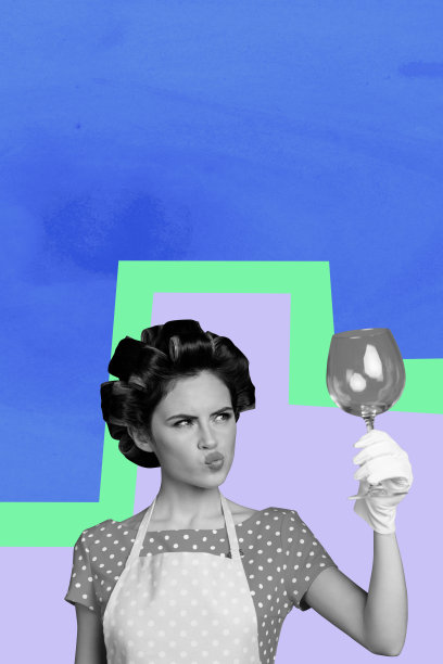 艺术图像，竖版照片拼贴，快乐漂亮可爱的女孩肖像，棕色头发，穿着休闲T恤，甜美梦境图片下载