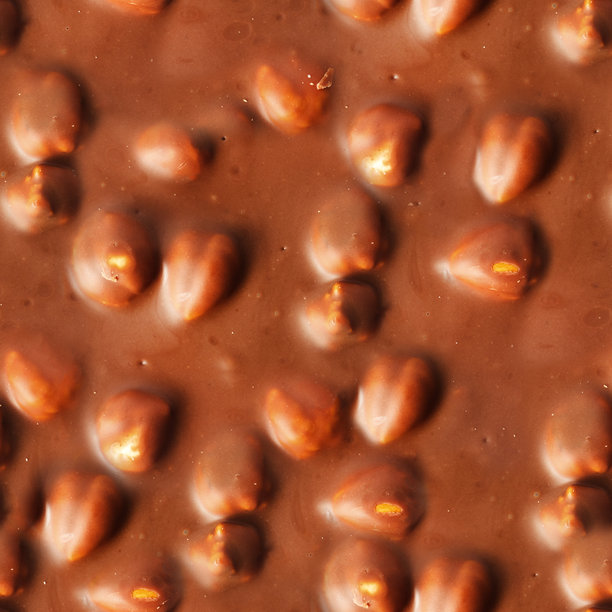 无缝的4K牛奶巧克力与坚果的照片纹理。图片下载