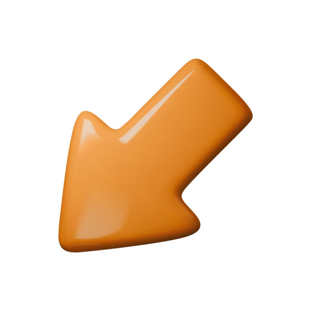 明亮的3D橙色箭头矢量插图。非常适合在图形设计项目中强调方向、导航或下载概念。时尚、大胆且引人注目的库存图片。图片下载