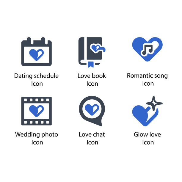 约会日程，爱情书，浪漫歌曲，婚礼照片，爱情聊天，闪耀的爱，图标图片下载