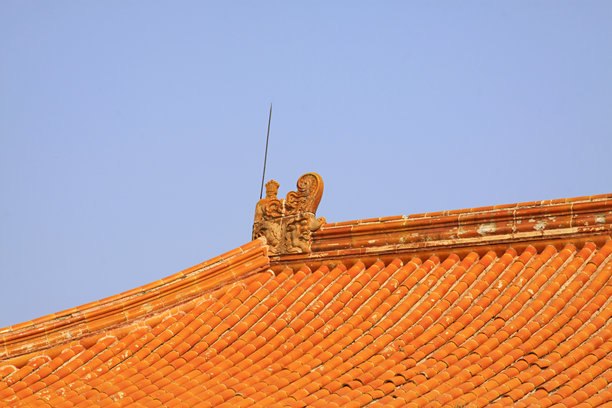 釉面瓦屋顶，特写照片图片下载