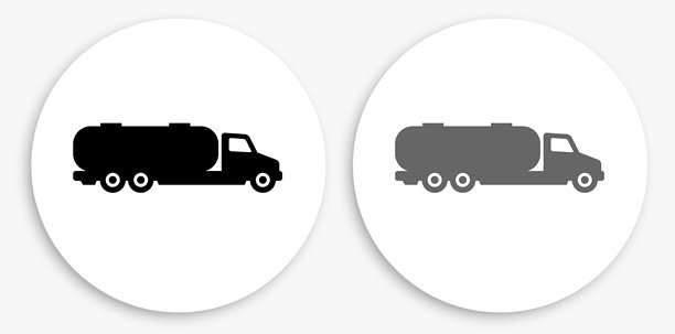 汽油卡车黑白圆形图标图片下载