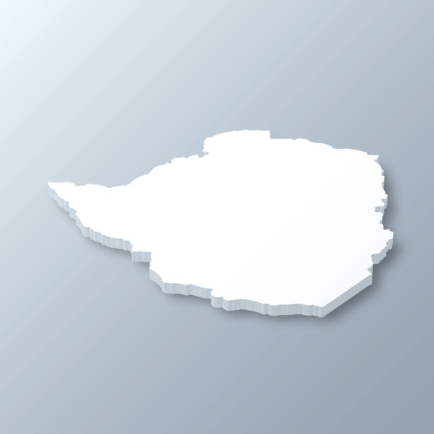 津巴布韦3D地图上的灰色背景图片下载