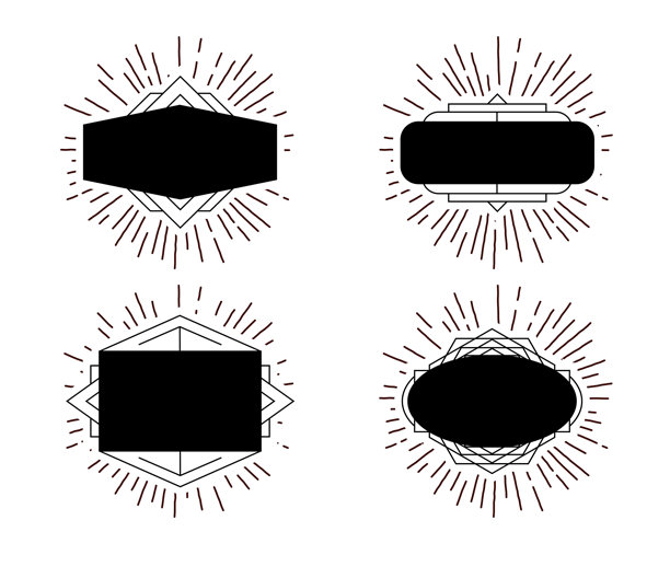 复古的横幅集图片下载