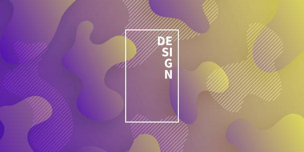 紫色渐变背景上带有流体形状的抽象设计图片下载