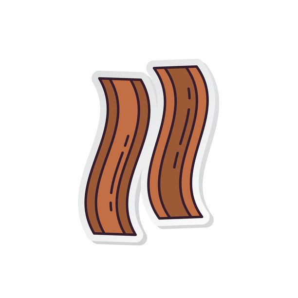 瘦线早餐图标贴纸-培根图片下载