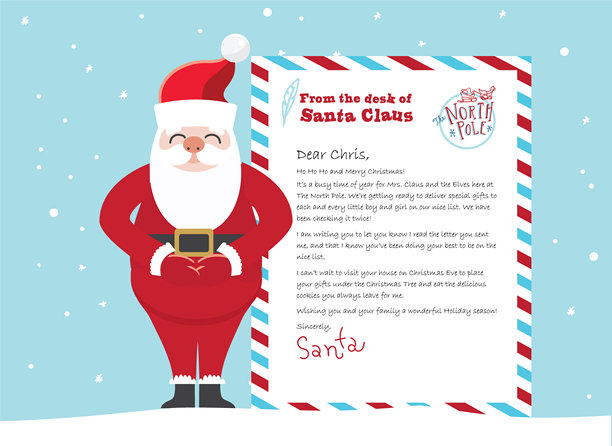 亲爱的圣诞老人信头邮件模板可爱的圣诞老人图片下载