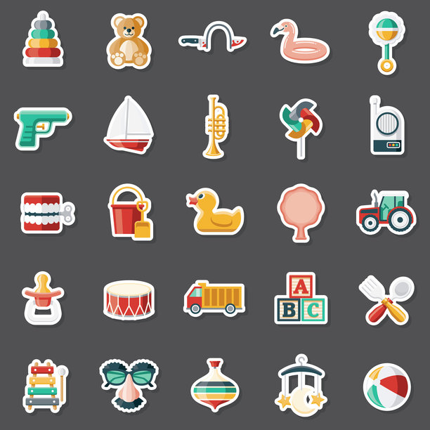 儿童玩具贴纸套装图片下载