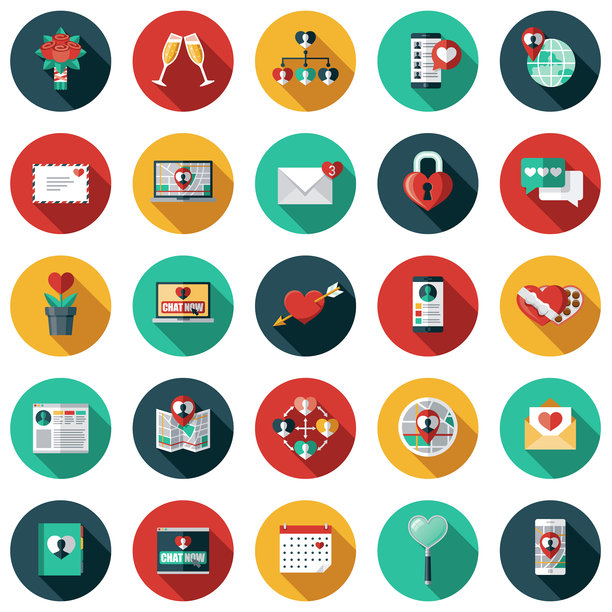 在线约会图标集图片下载