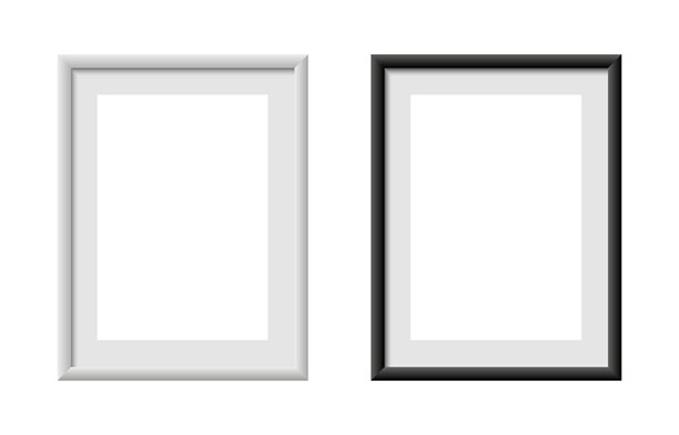 现代A4 A3尺寸画框模型。白色和黑色艺术画作的照片框架图片下载