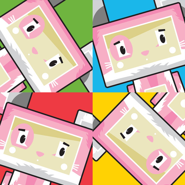 可爱的卡通块兔兔角色图片下载