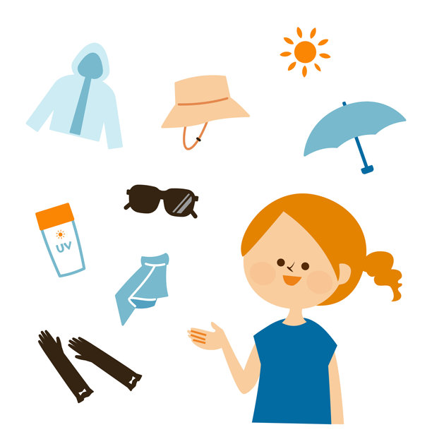 女性紫外线防护图标集素材图片下载