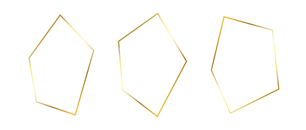 金色薄框套。装饰艺术风格的金箔几何边界。细线性不规则方形集合。黄色发光发亮的边界元素包。矢量束照片，干部，装饰图片下载