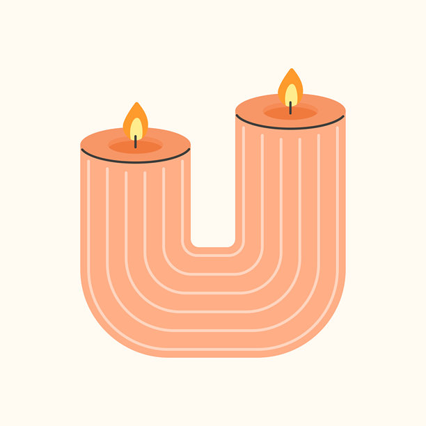 温馨的秋季灵感蜡烛矢量图，带有温暖浪漫的气息。非常适合温馨的秋季设计、家居装饰场景和浪漫的可打印素材。图片下载