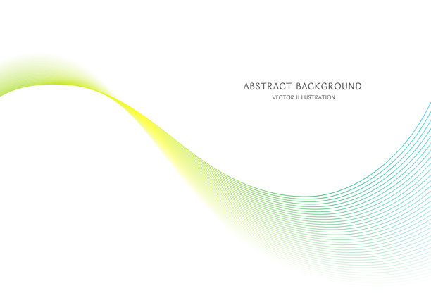 绿色渐变抽象曲线背景矢量素材图片下载