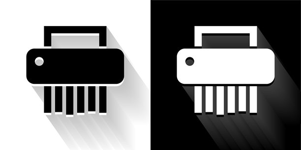 用长阴影刷黑色和白色图标图片下载