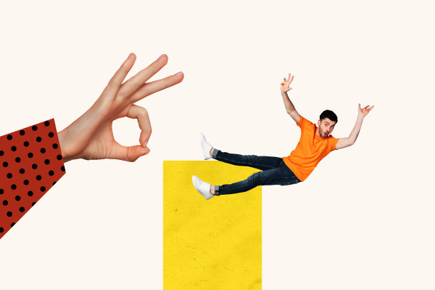 模板草图趋势艺术作品 3D 照片拼贴，展示年轻人困惑的手势，分析飞行贸易目标的商业图形图片下载