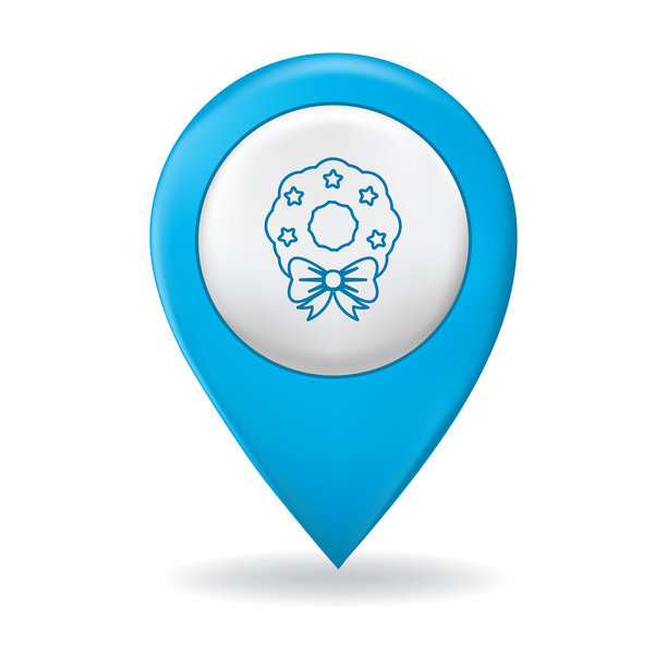 在地图指针针上的细线图标-假日元素图片下载