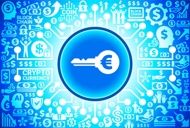 货币和加密货币背景上的按键图标图片下载