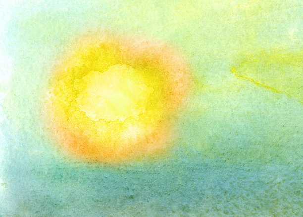 水彩太阳，艺术背景图片下载