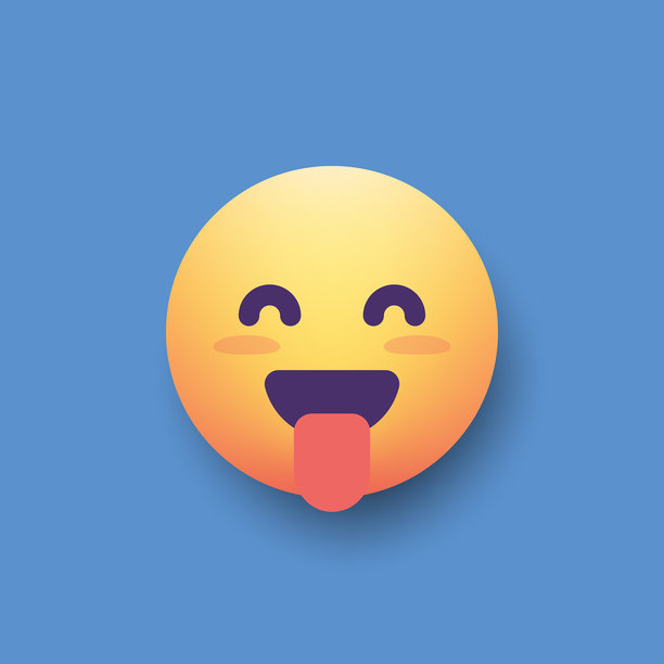 Emoticon设计元素色彩背景阴影效果图片下载