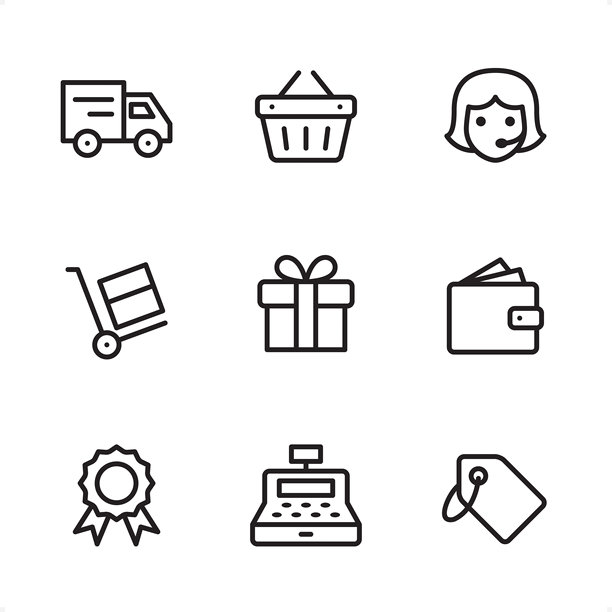 购物-单线图标图片下载