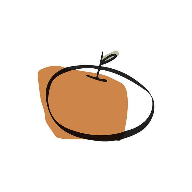 橘色水果墨和彩色插图图片下载