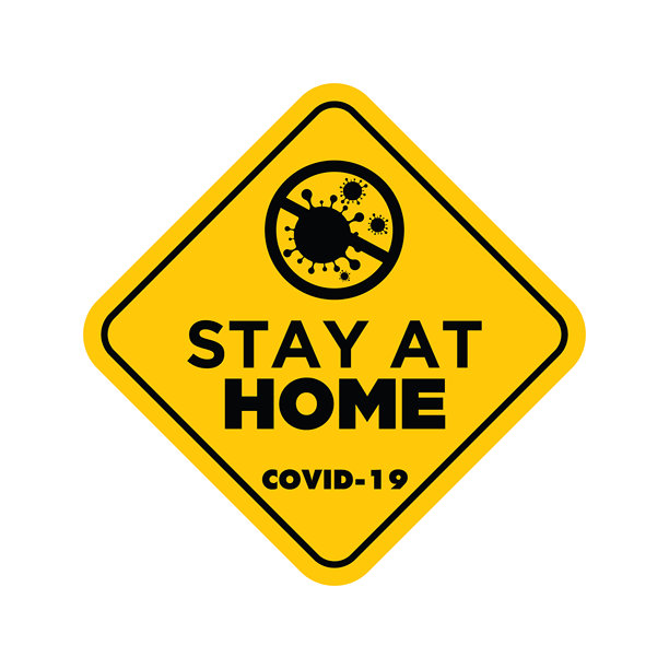 黄色警告标志，关于冠状病毒或covid-19病媒插图库存插图图片下载