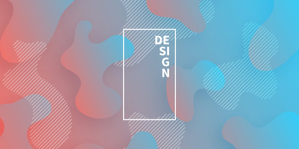 在红色渐变背景上使用流体形状的抽象设计图片下载